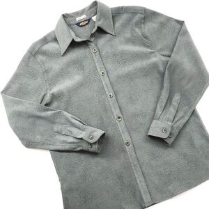 Shaver Lake crocodile green long sleeve button down shirt